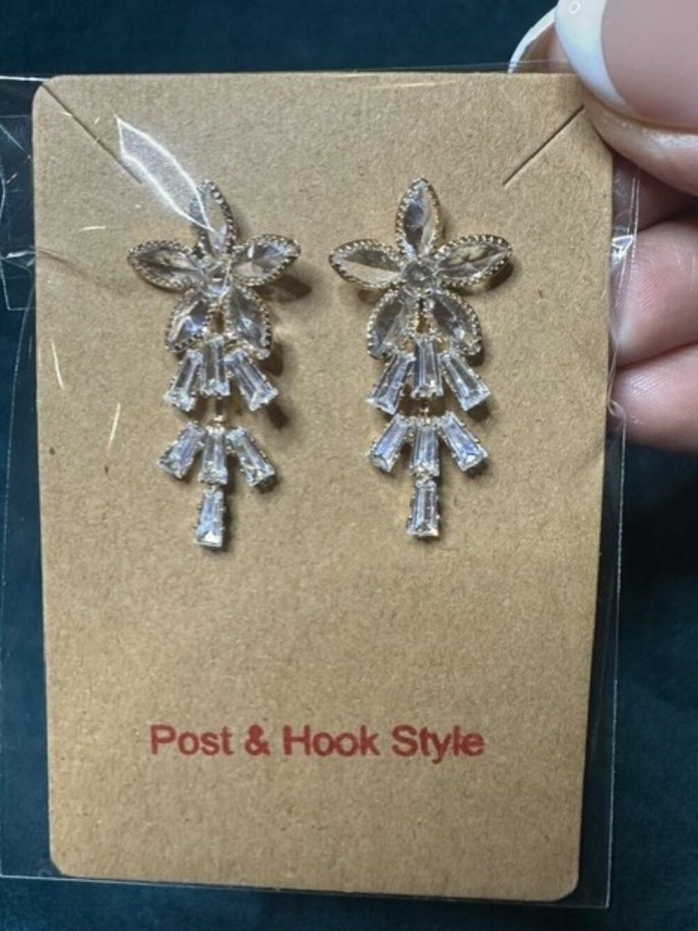 Elegant Crystal Floral Drop Earrings for women